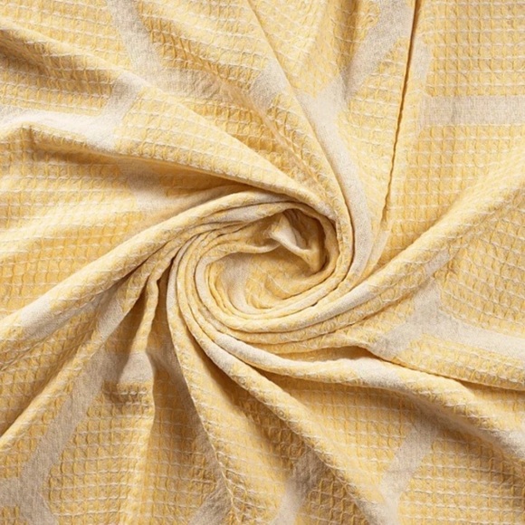 Hand Towel Modern Loom Weave Cheerful Yellow + Cream 2 Side Kitchen or Bathroom - Picture 6 of 9